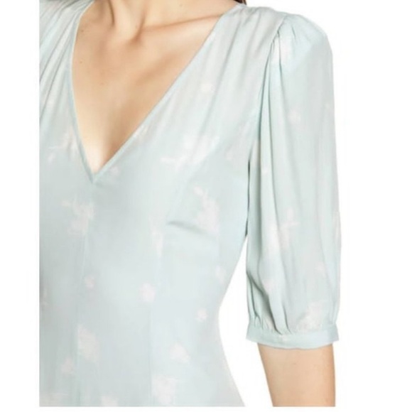 Revolve | Something Navy Mint Etch Flower Dress | size small - Picture 2 of 9